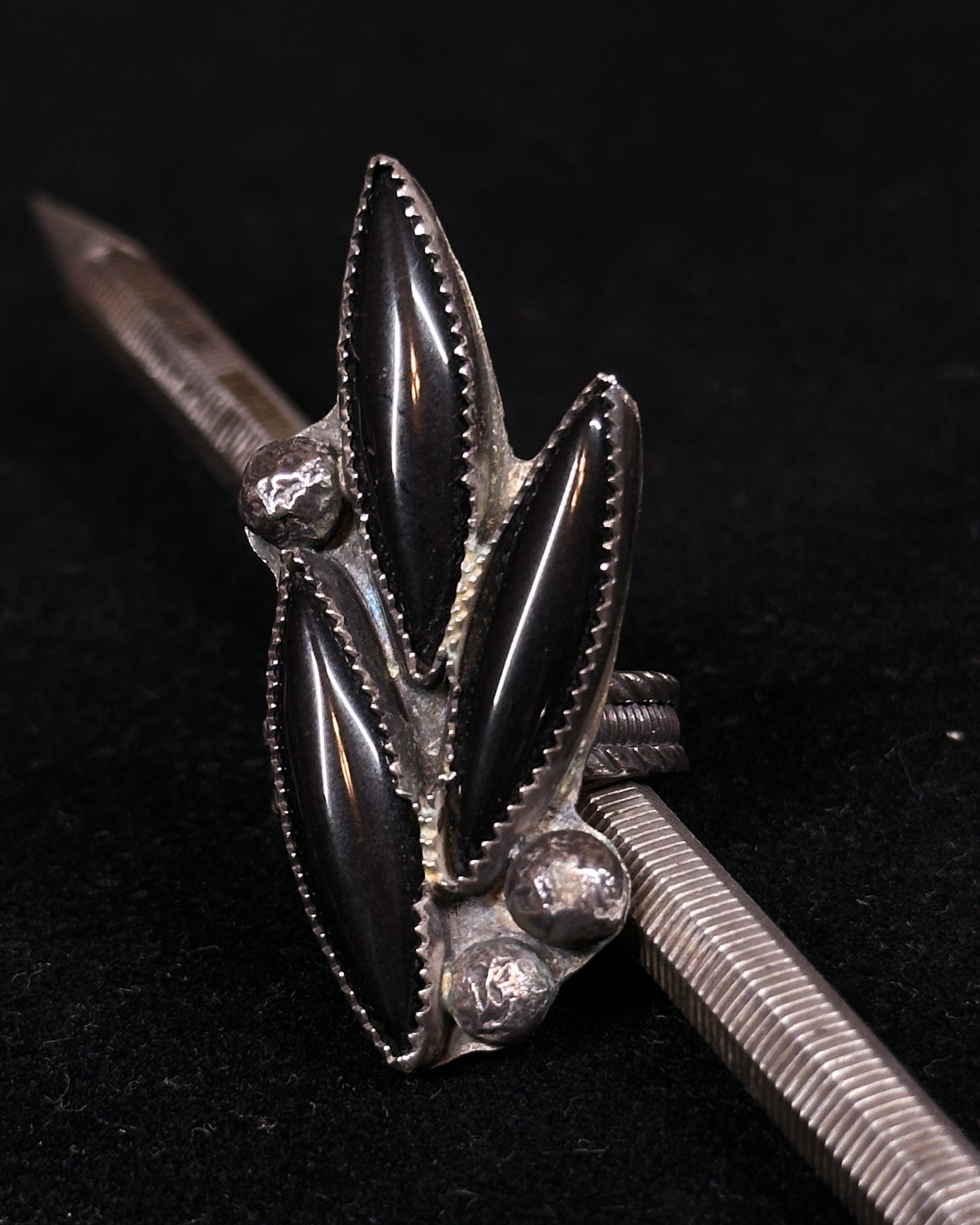 Onyx and SS ring size 6.75