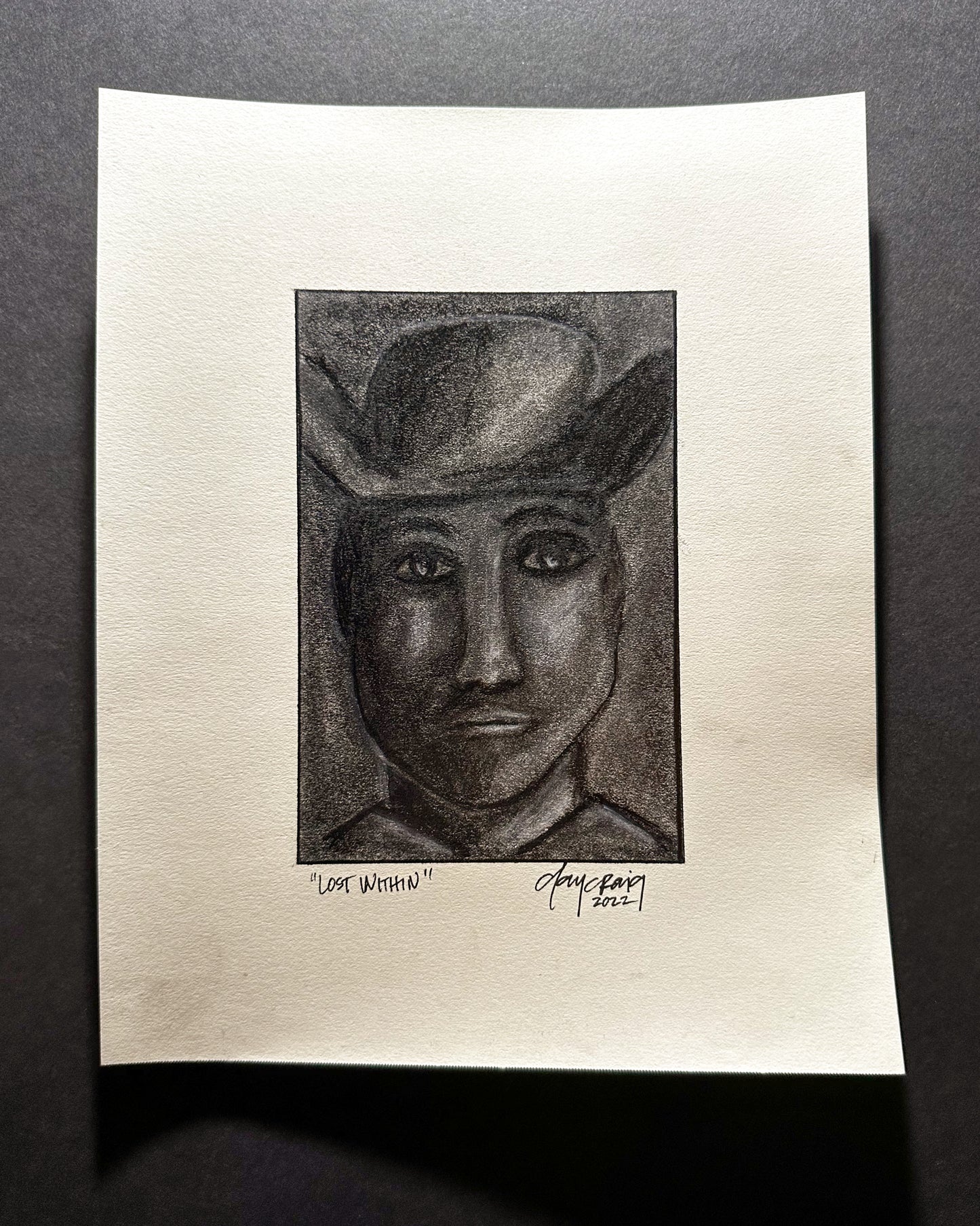 “Lost Within” original charcoal
