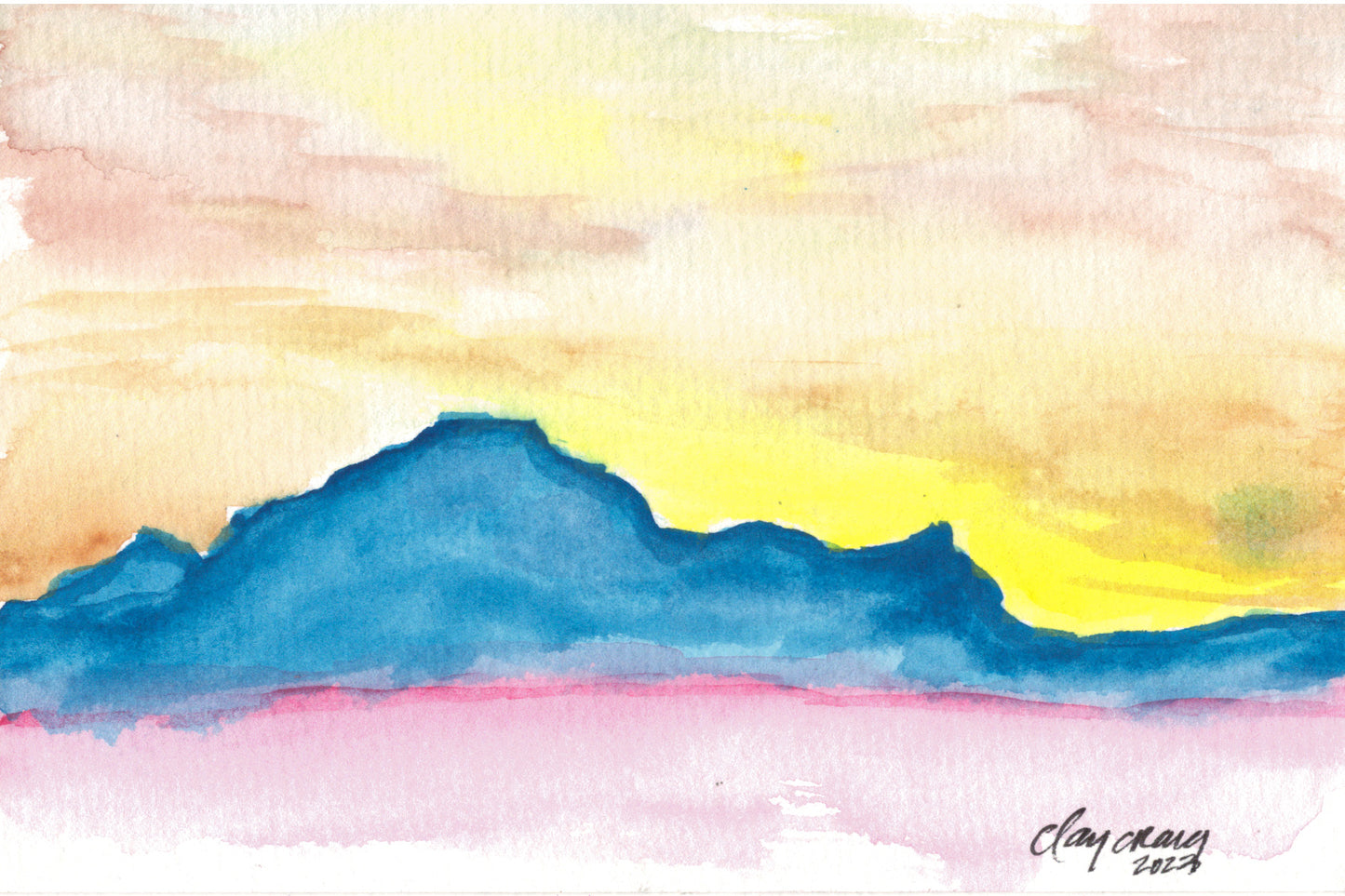 Wichita Mountains Watercolor sketch
