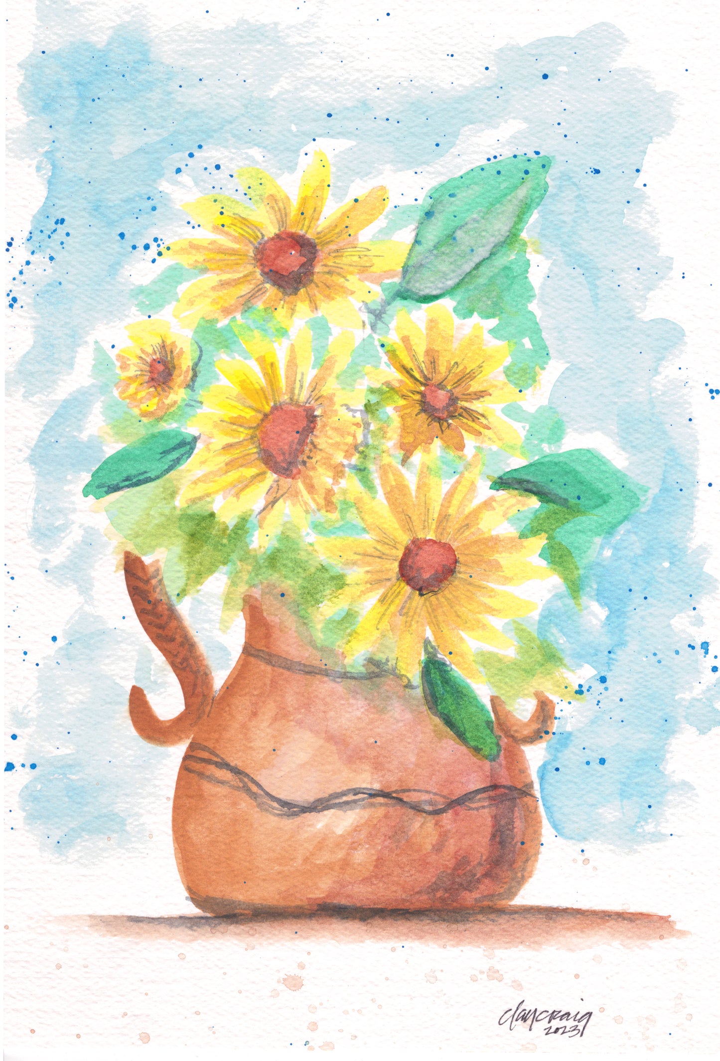 Watercolor Sunflower sketch