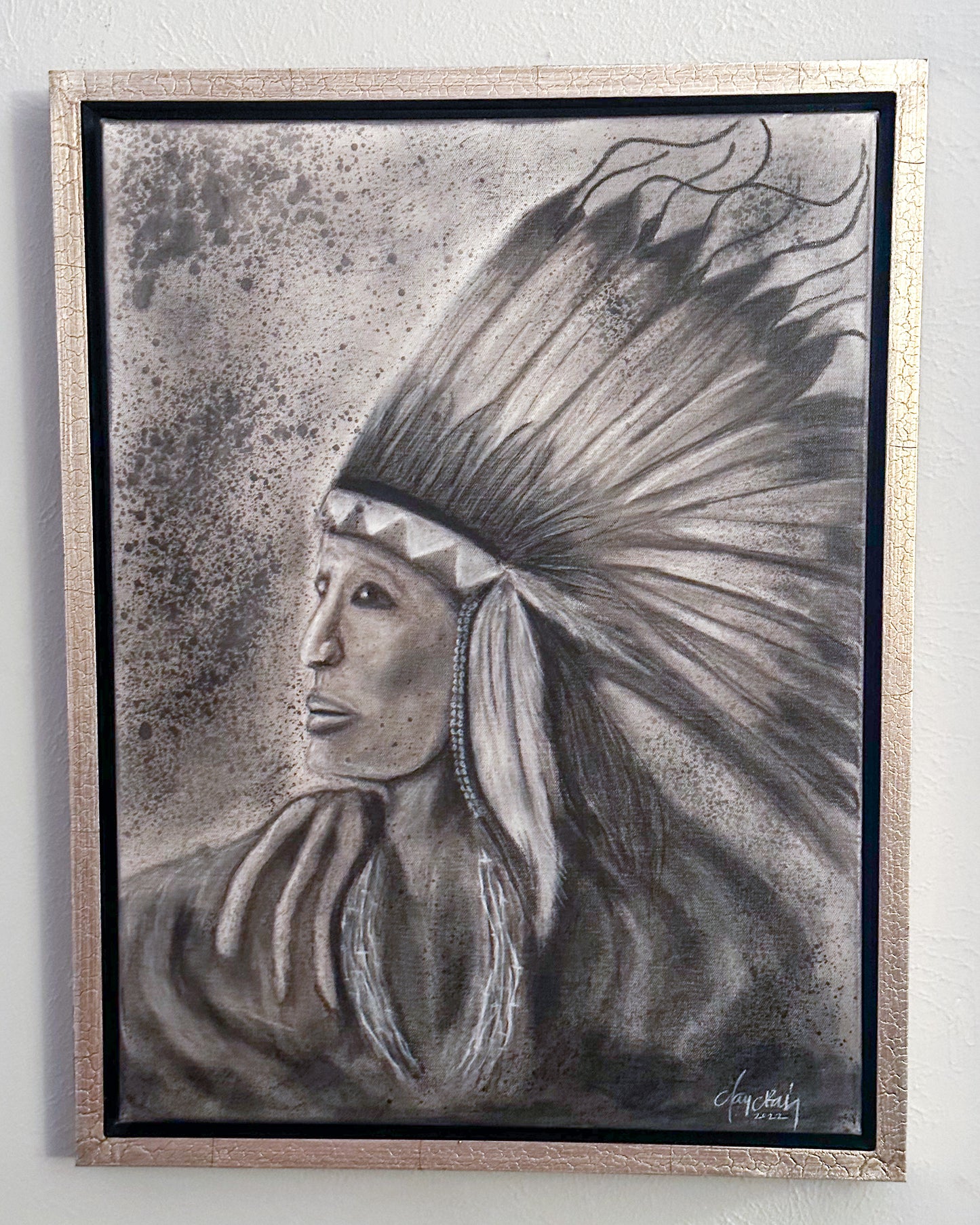 “Clouded Visions Never Saw Red” original framed canvas