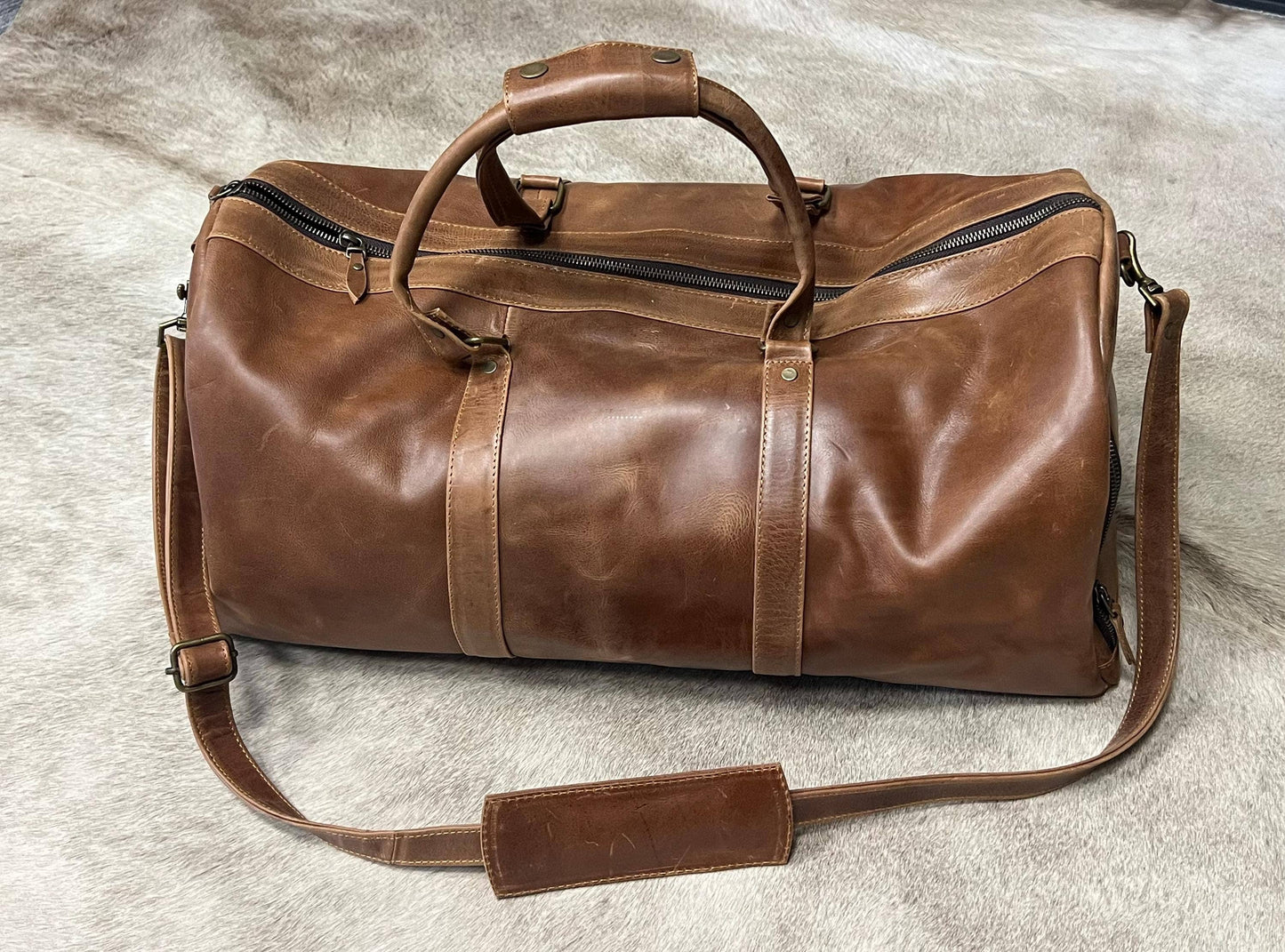 Genuine Leather High-Quality Duffle Travel Bag