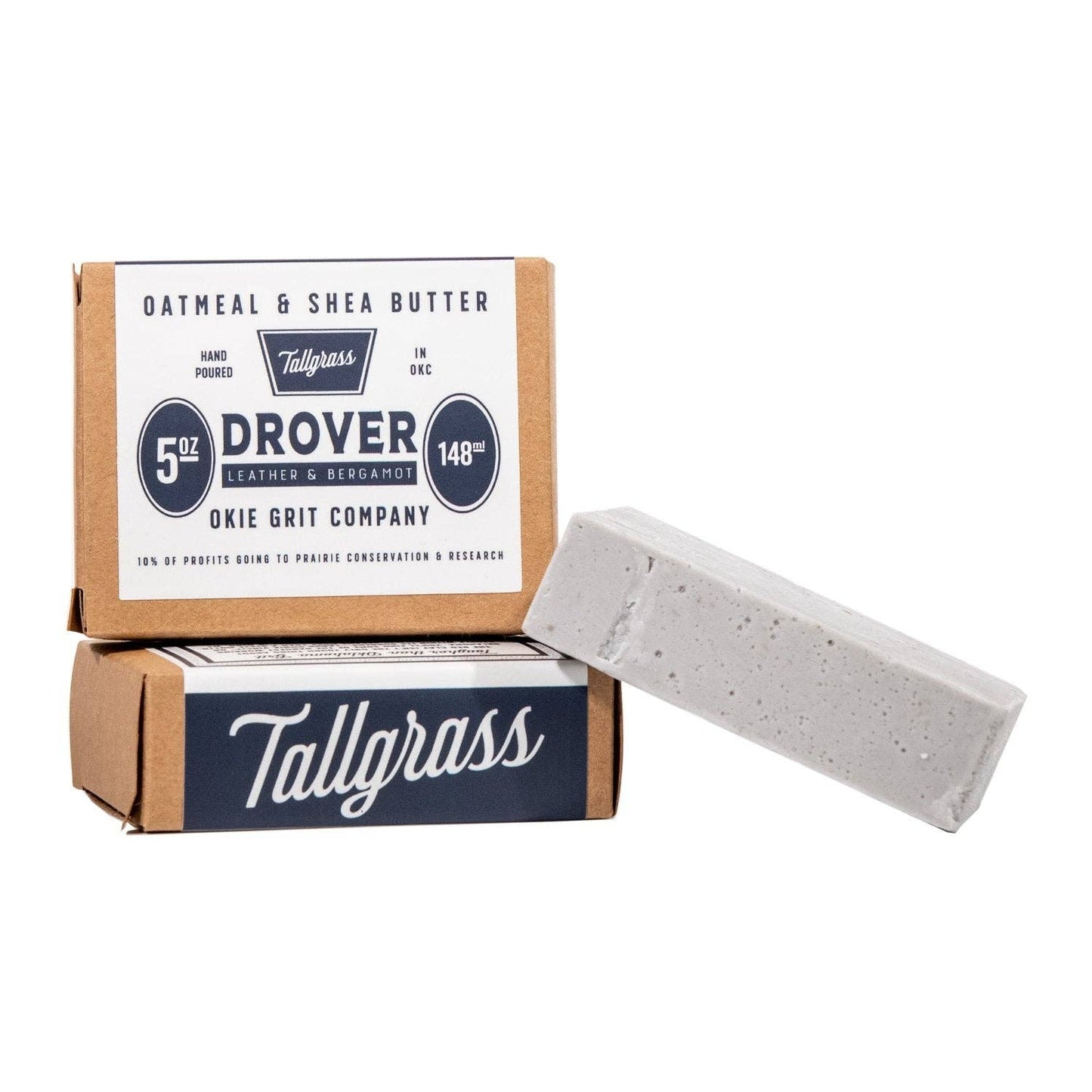 Tallgrass Supply Co - Oatmeal & Shea Butter Bar of Soap - Drover: Leather + Bergamot