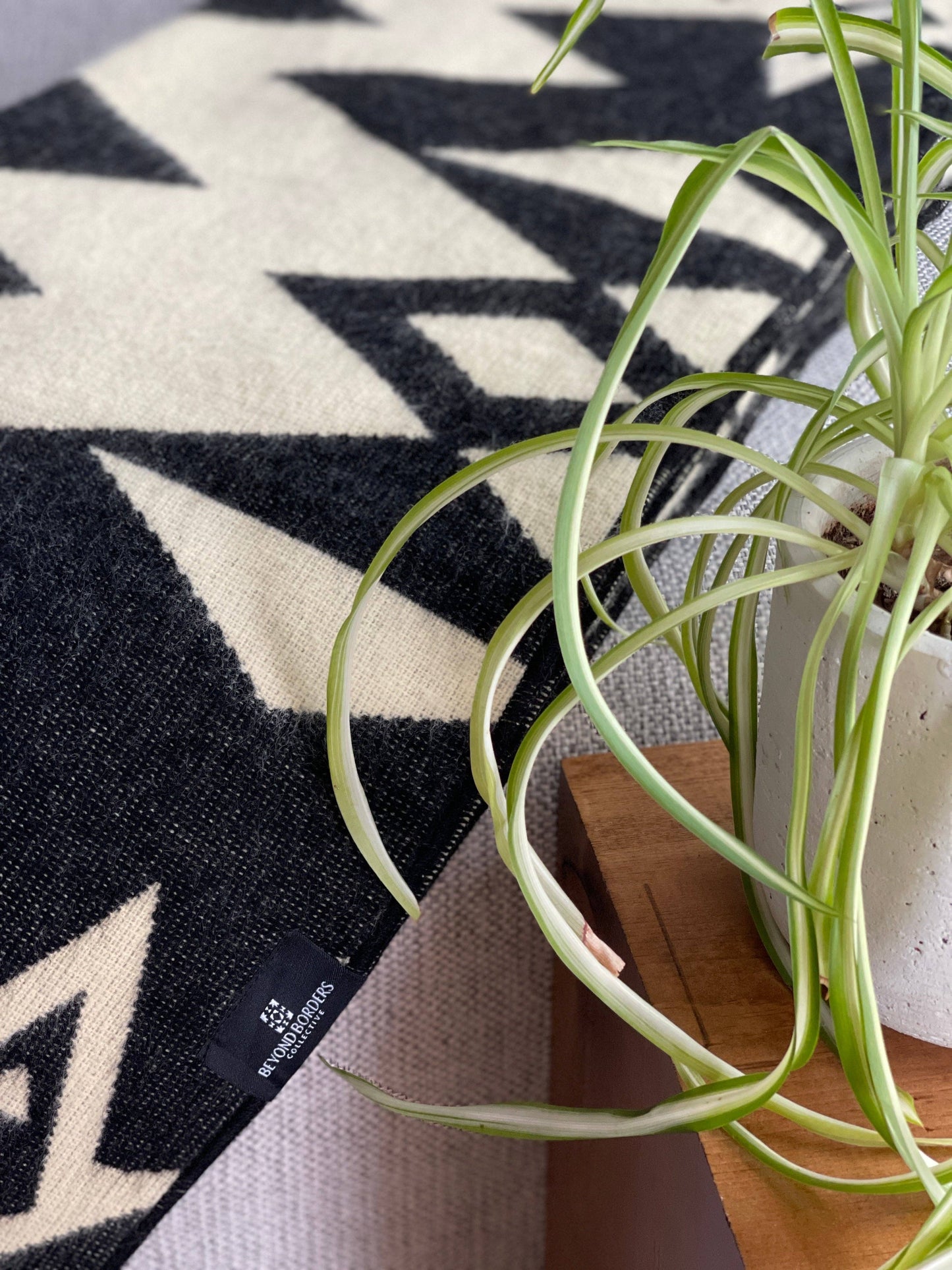 Beyond Borders Collective | Artisan-Made Blankets & Throws - Awa Throw Blanket - Natural / Black | home decor | Spring De