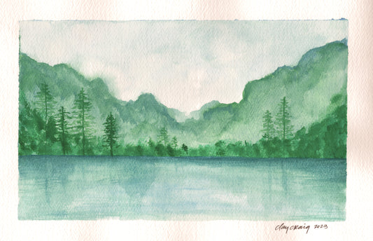 Watercolor Mountain Landscape sketch