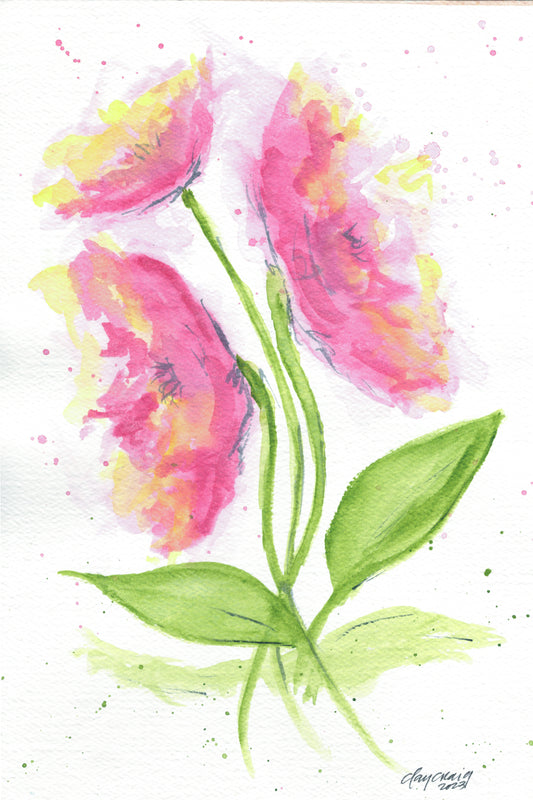 Watercolor Abstract Poppies sketch