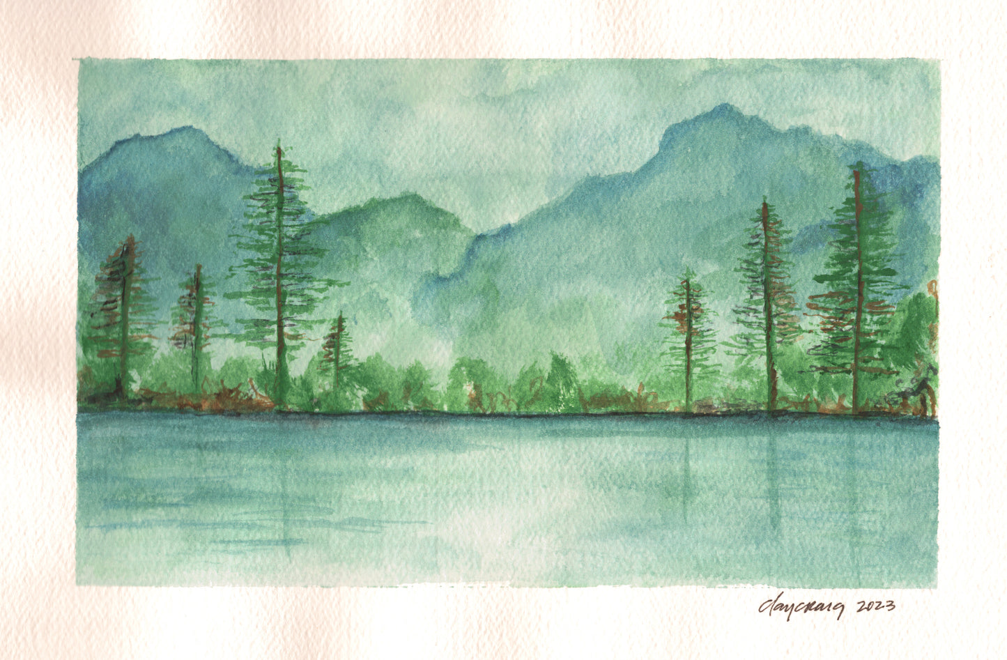 Watercolor Mountain Landscape sketch