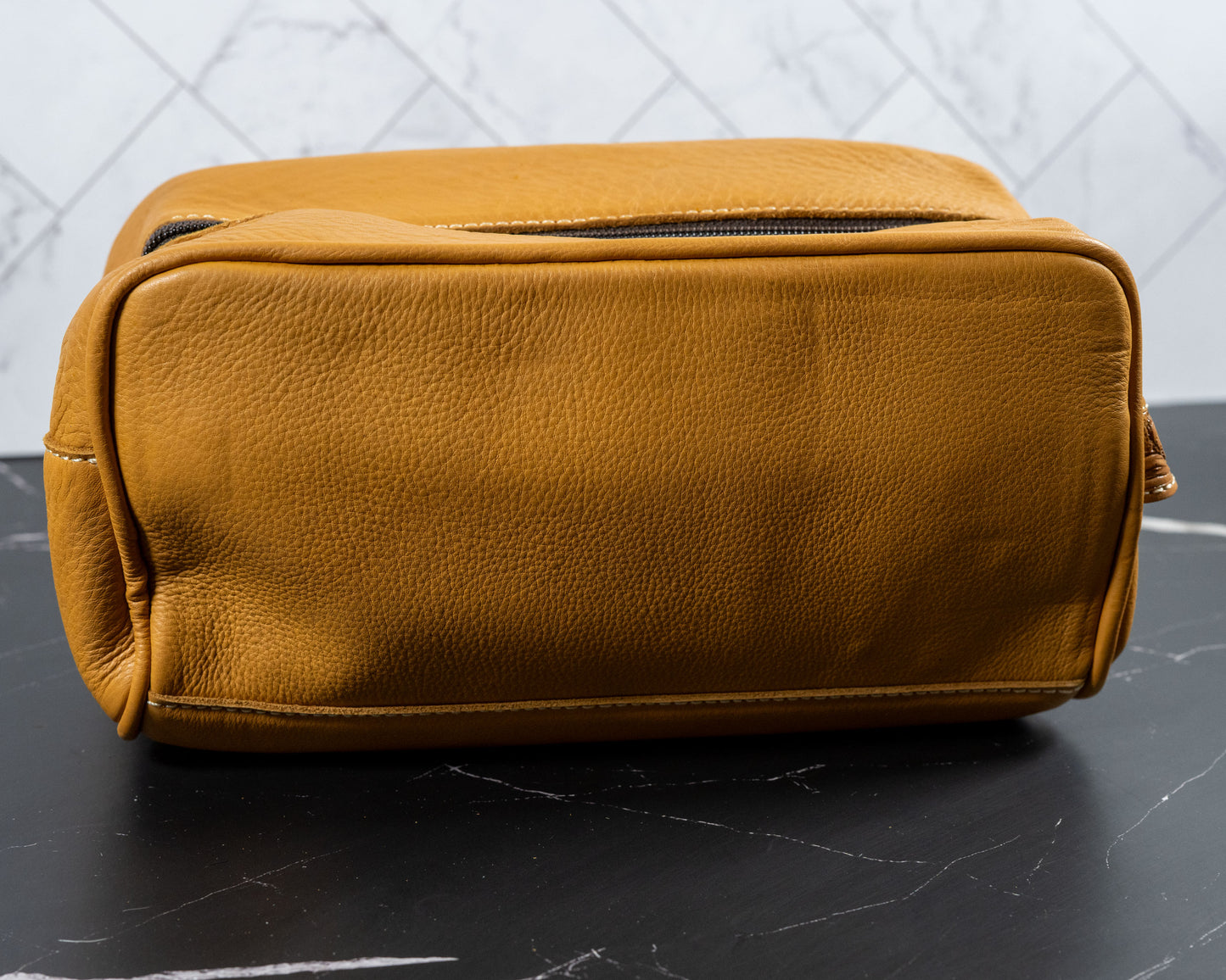 Cowhide | Tooled Leather Toiletry Makeup Shaving Travel Bag