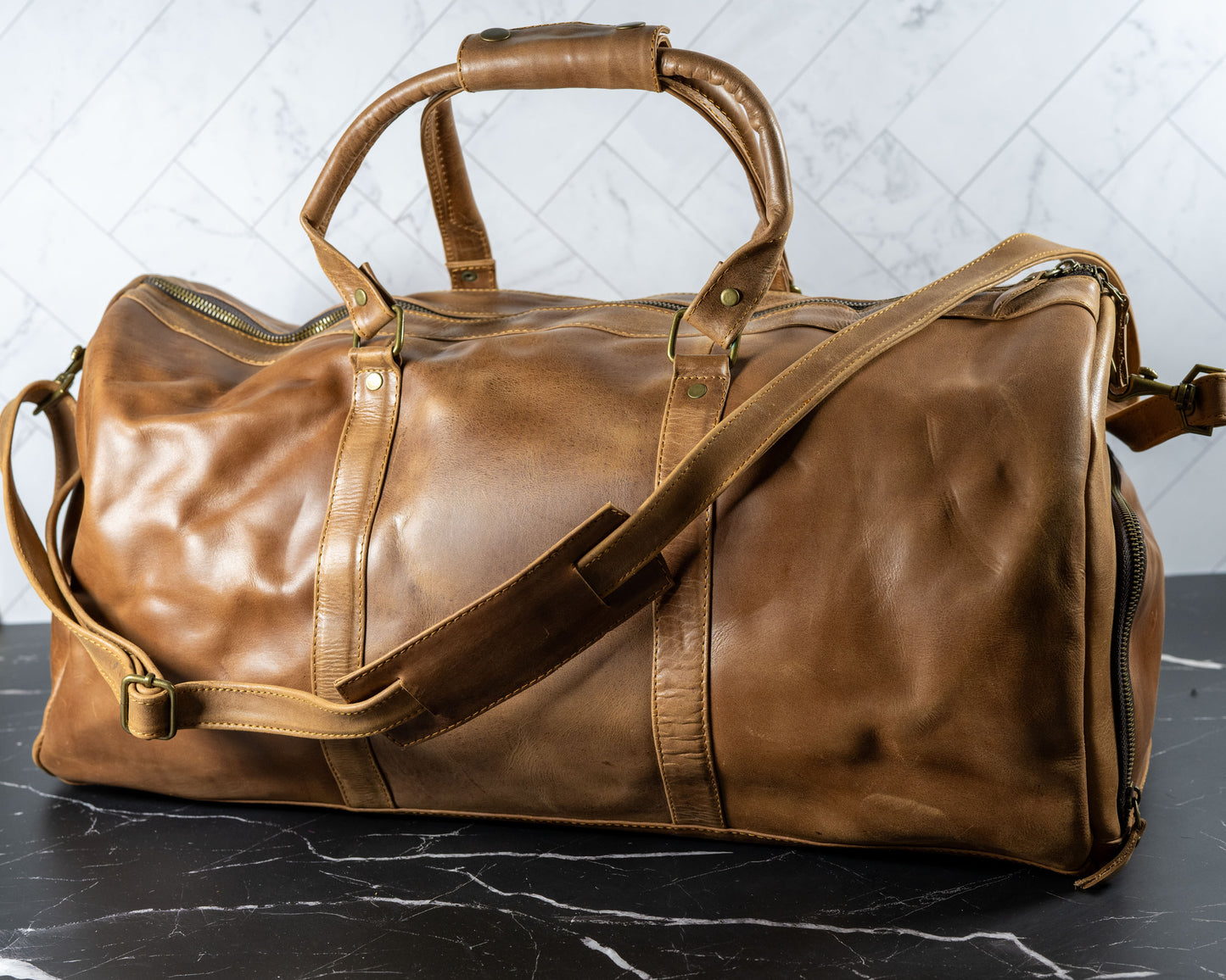 Genuine Leather High-Quality Duffle Travel Bag