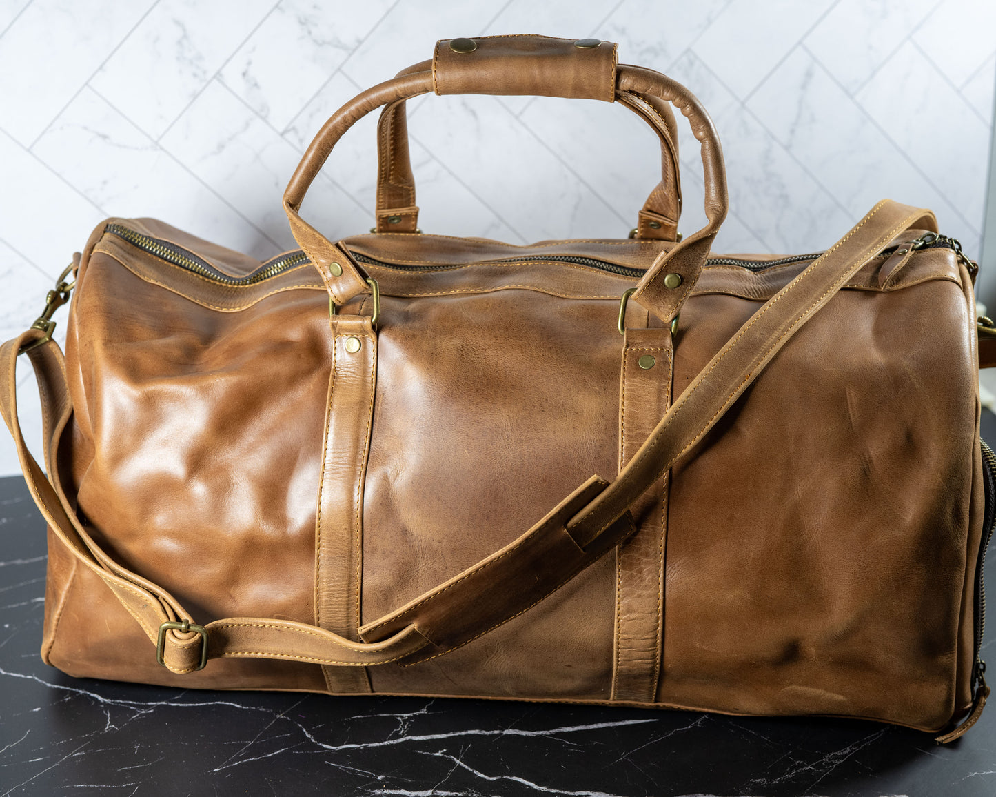 Genuine Leather High-Quality Duffle Travel Bag