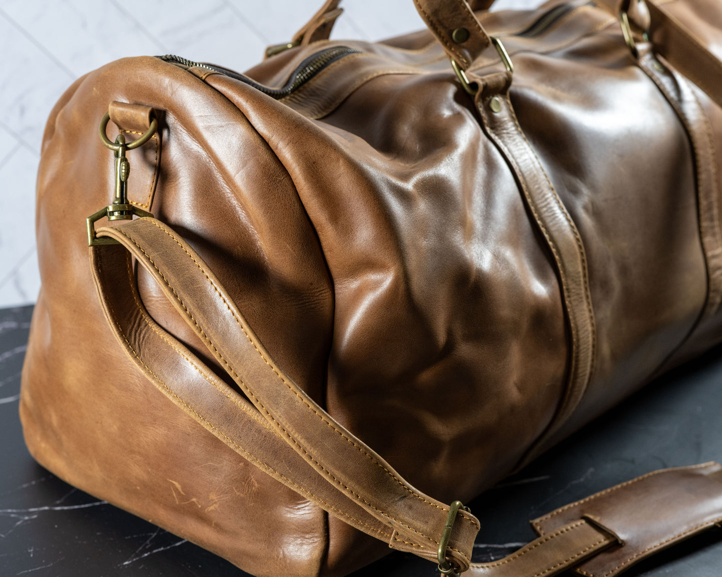 Genuine Leather High-Quality Duffle Travel Bag