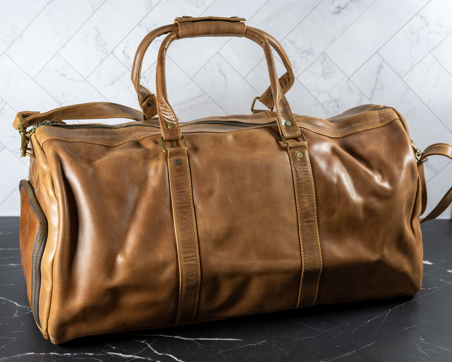 Genuine Leather High-Quality Duffle Travel Bag