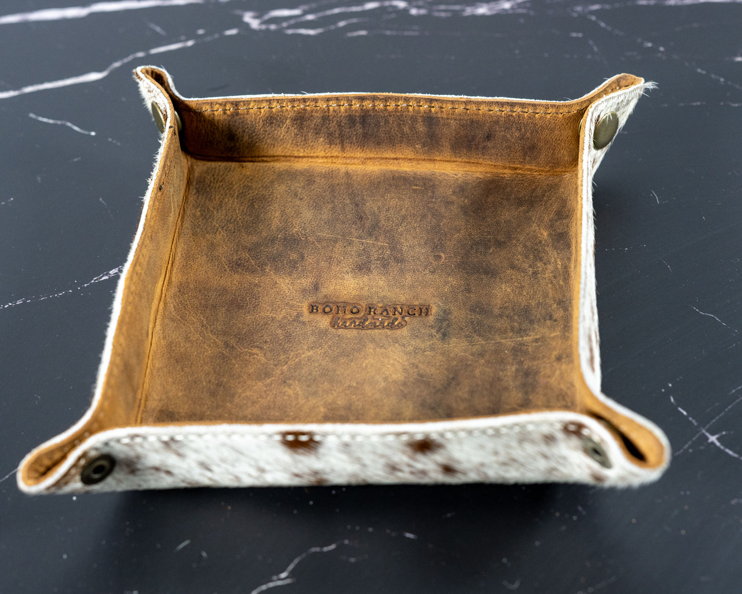 COWHIDE LEATHER TRAY - jewelry storage keys 