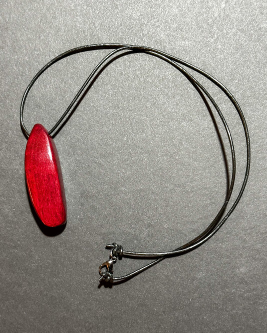Red Heart Wooden Pendant