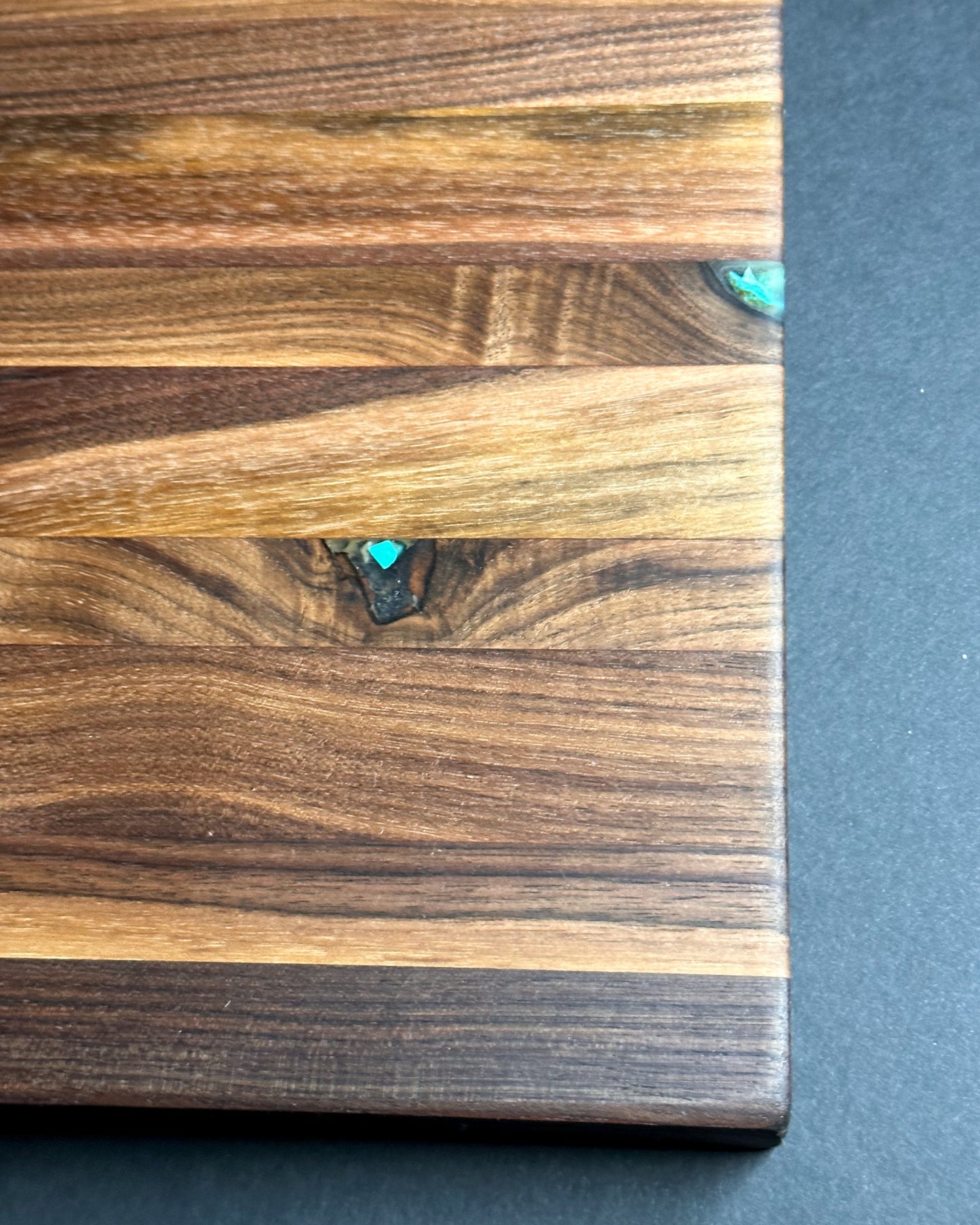 Black Walnut with Turquoise Inlay Cutting Board