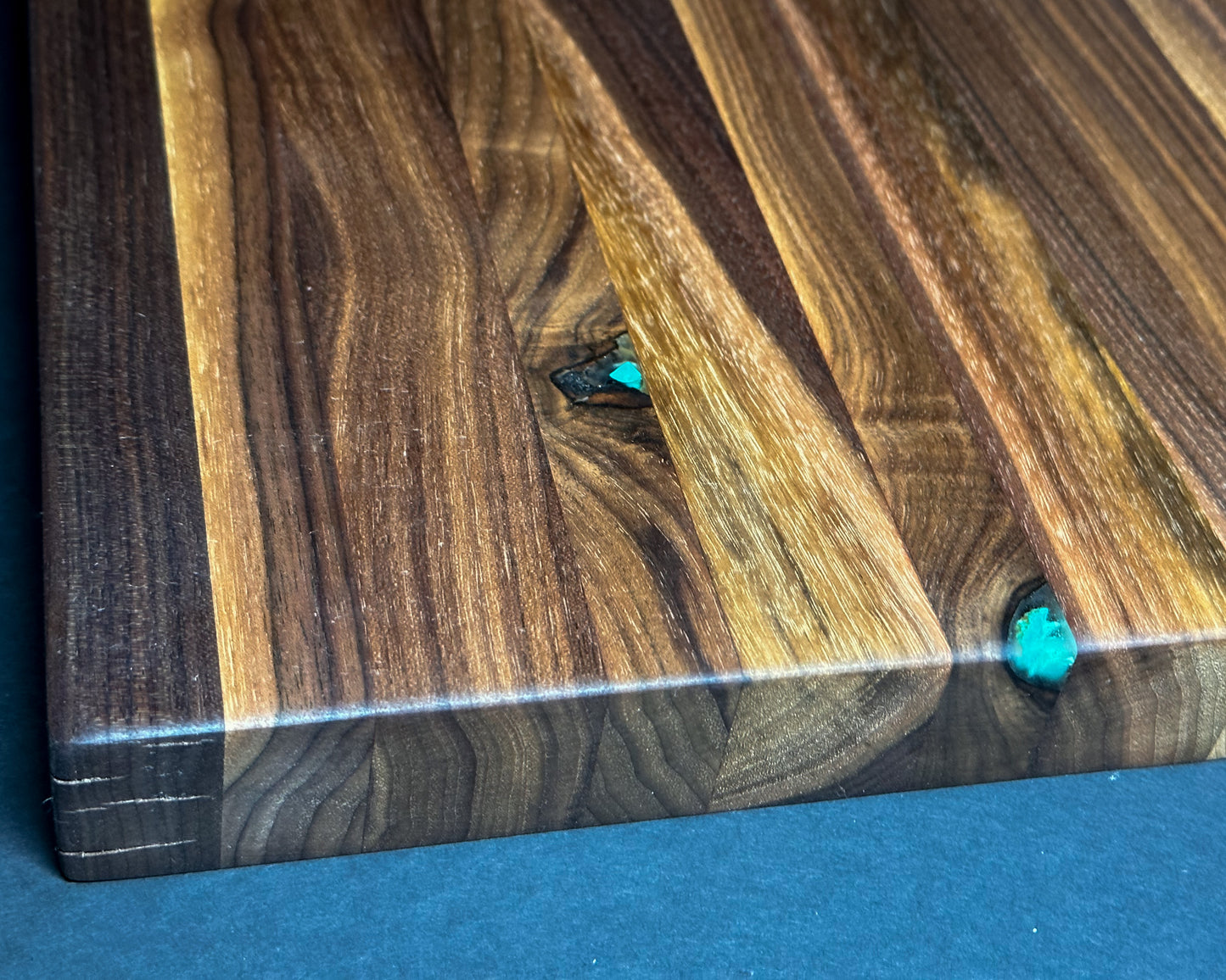Black Walnut with Turquoise Inlay Cutting Board